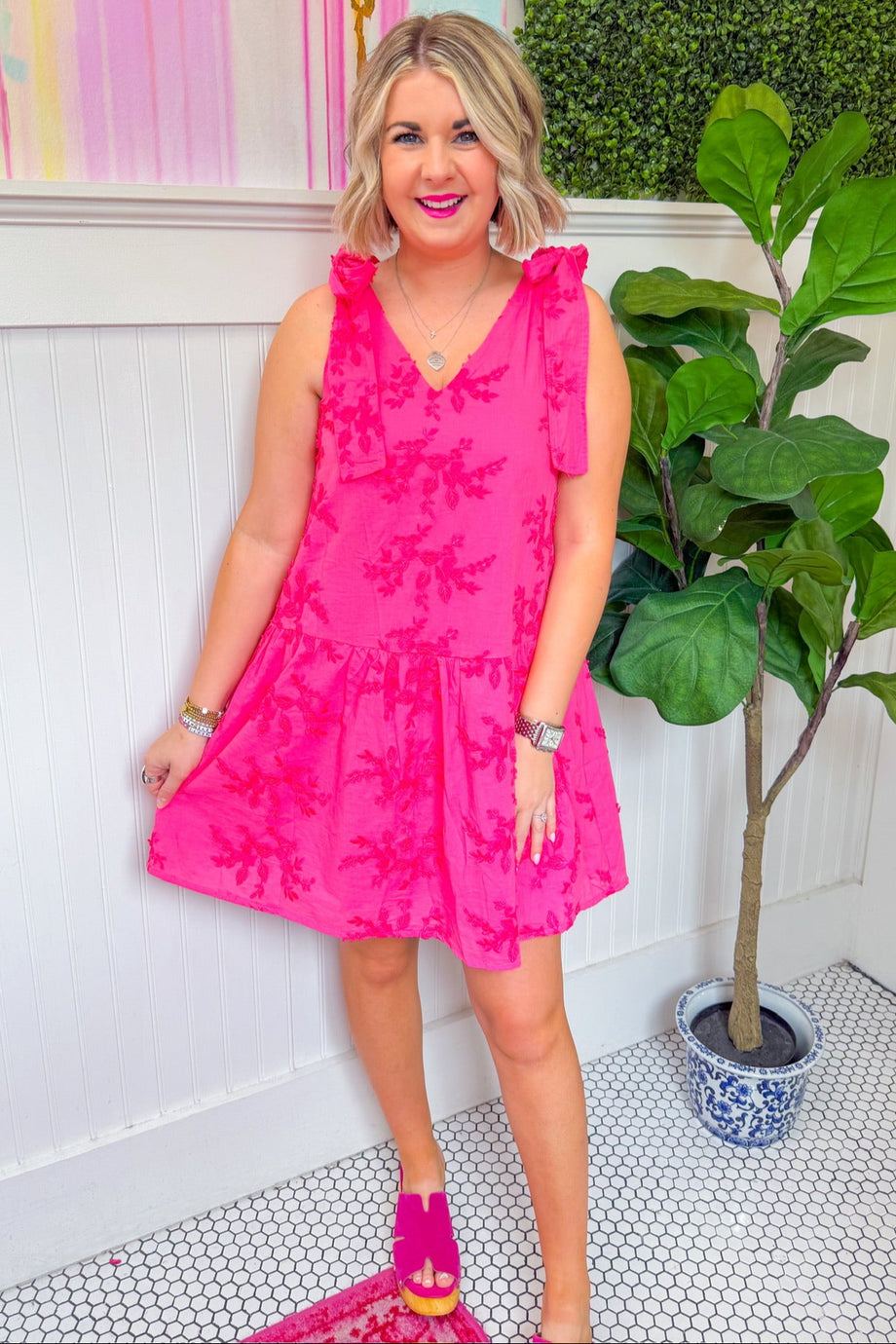 Twirl Time Mini Dress - Hot Pink  Shop Southern Roots TX