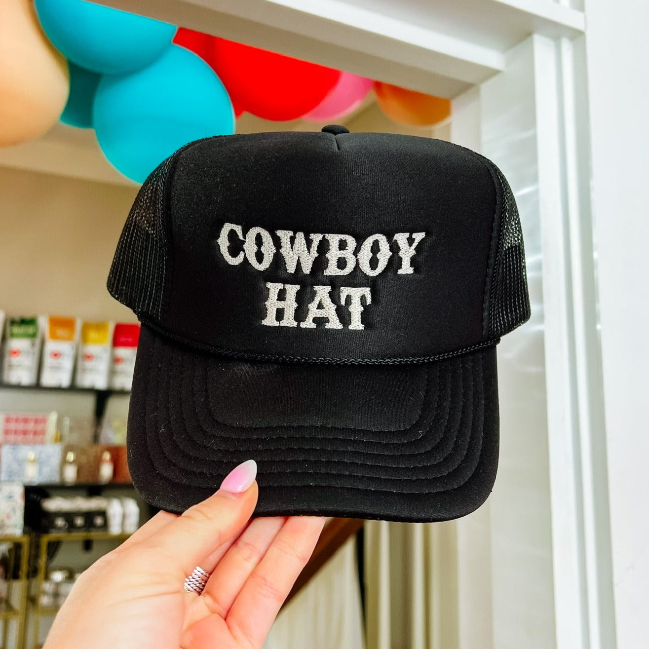 friday + saturday: birthplace of the cowboy trucker hat