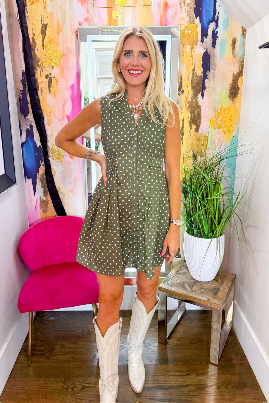 green game day dress Mini LowStock:42616029544499
