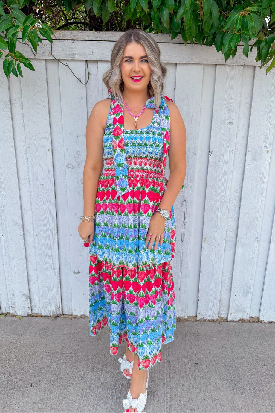 strawberry maxi dress The Strawberry Dreams Strapless Tiered Maxi Dress Small / Coral