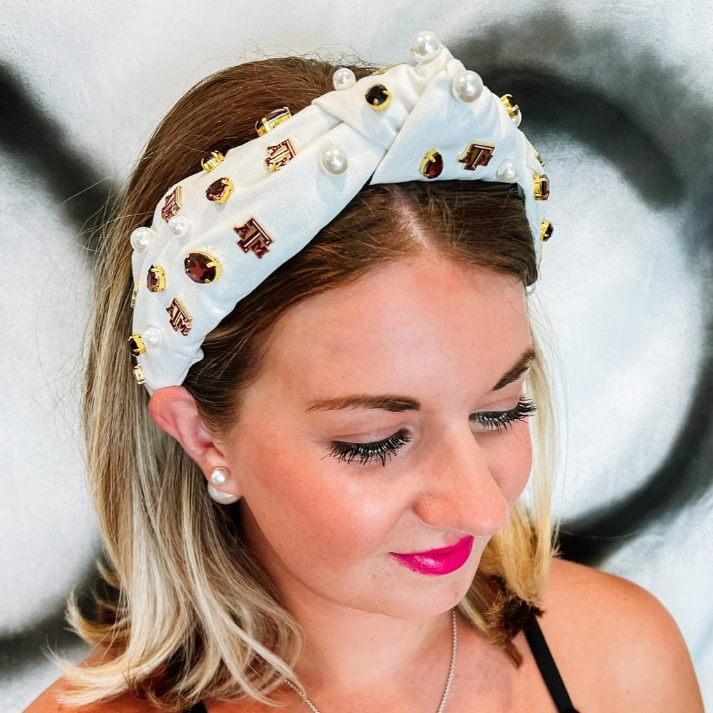 Brianna Cannon Gig 'em Aggies Cross Stitch Headband – Adelaide's