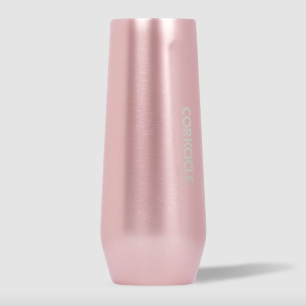 Corkcicle Stemless Flute 7 oz Rose' Metallic