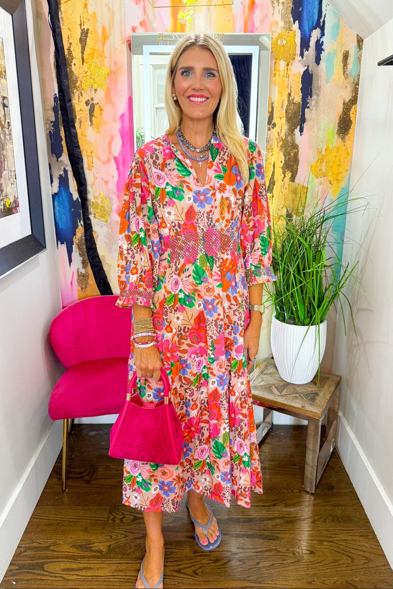 Uncle Frank Floral Tiered Maxi Dress