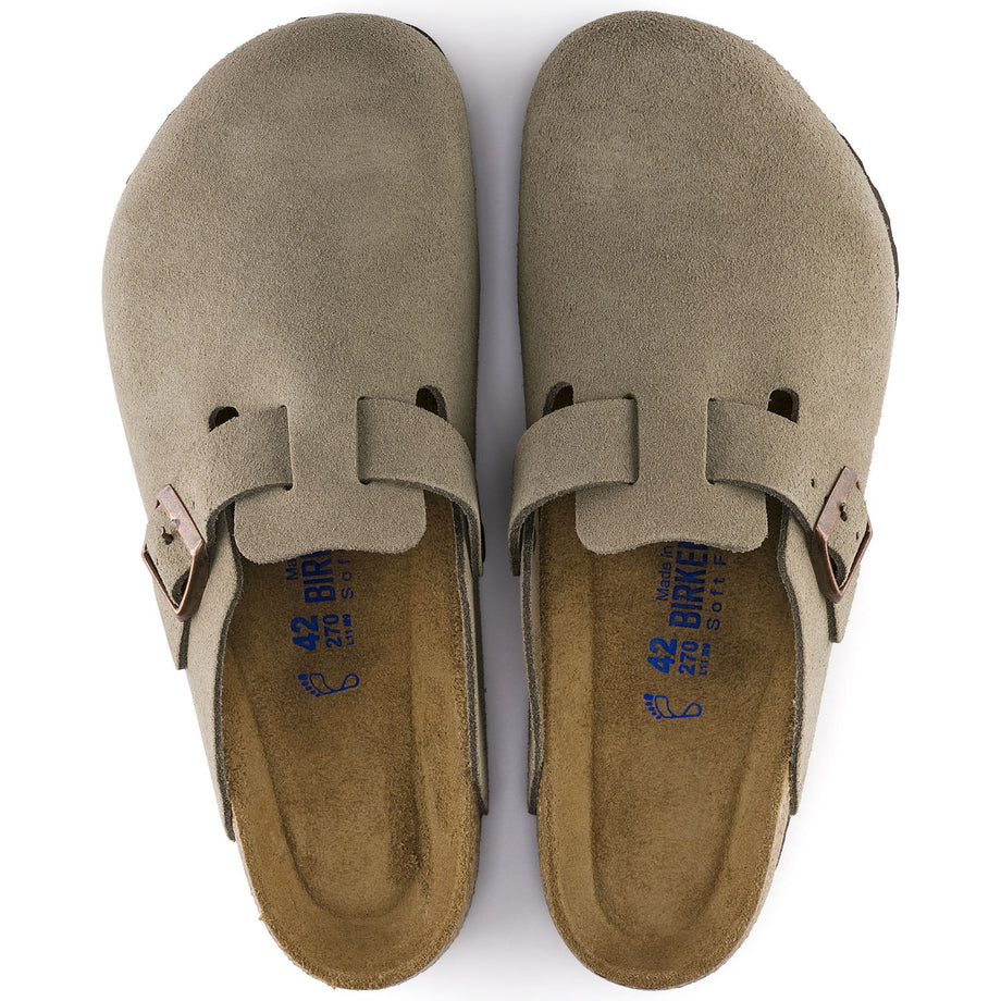 Birkenstock Boston Soft Footbed Suede Leather - Taupe – Shop