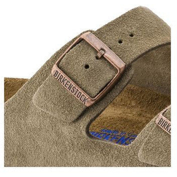 The Birkenstock Arizona Soft Footbed Suede Sandal - Taupe Women's Clothing - Shoes from Birkenstock at Shop Southern Roots TX