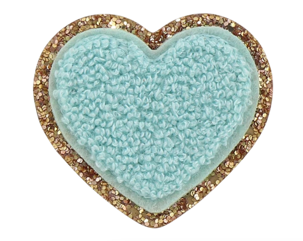 Blanc Glitter Heart Patch  Embroidered Patch - Stoney Clover Lane